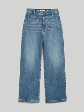 Madewell The Perfect Vintage Wide Leg Crop Jeans Orono Wash Patch Pocket Women’s